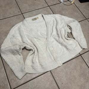 Vintage 90s Made In USA L.L. Bean cable knit cardigan granola-core grandma-core